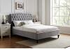 4ft6 Double Roz Light grey fabric upholstered bed frame bedstead 4